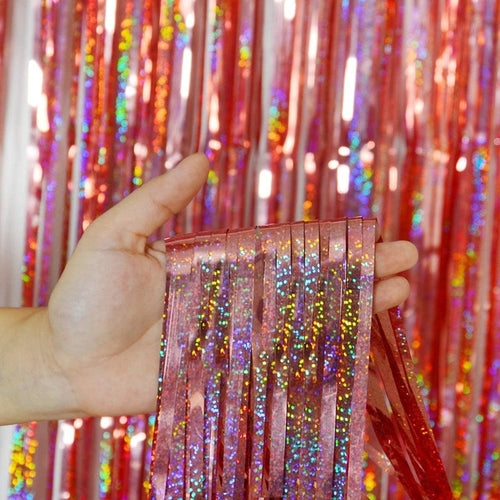 1-4m Tinsel Laser Curtain Birthday Halloween Bachelorette Party