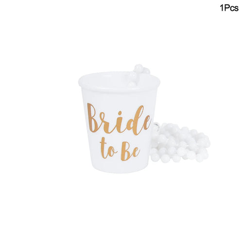 1Set Team Bride To Be Cup Plastic Shot Glasses Necklace Bachelorette