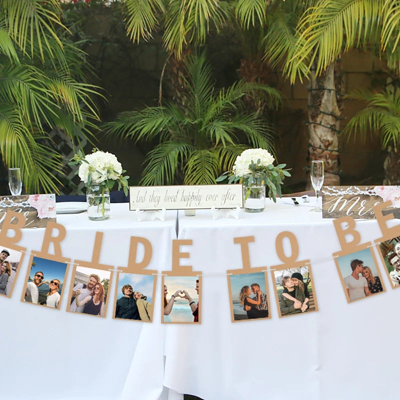 1Set Bride To Be Photo Banner Garland Flags for Bachelorette Hen Party