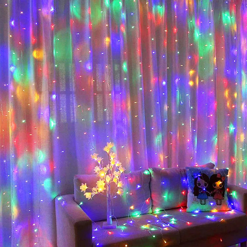 3M 300 LED Curtain String Light Garland Party Backdrop Adult Kids