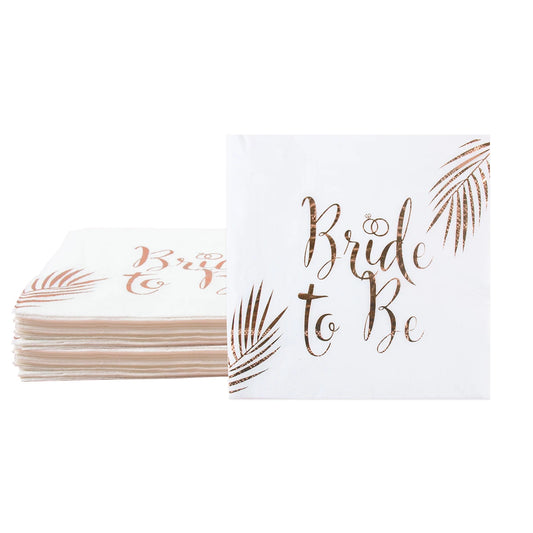 20pcs Rose Gold Bride To Be Disposable Paper Napkin Wedding Party